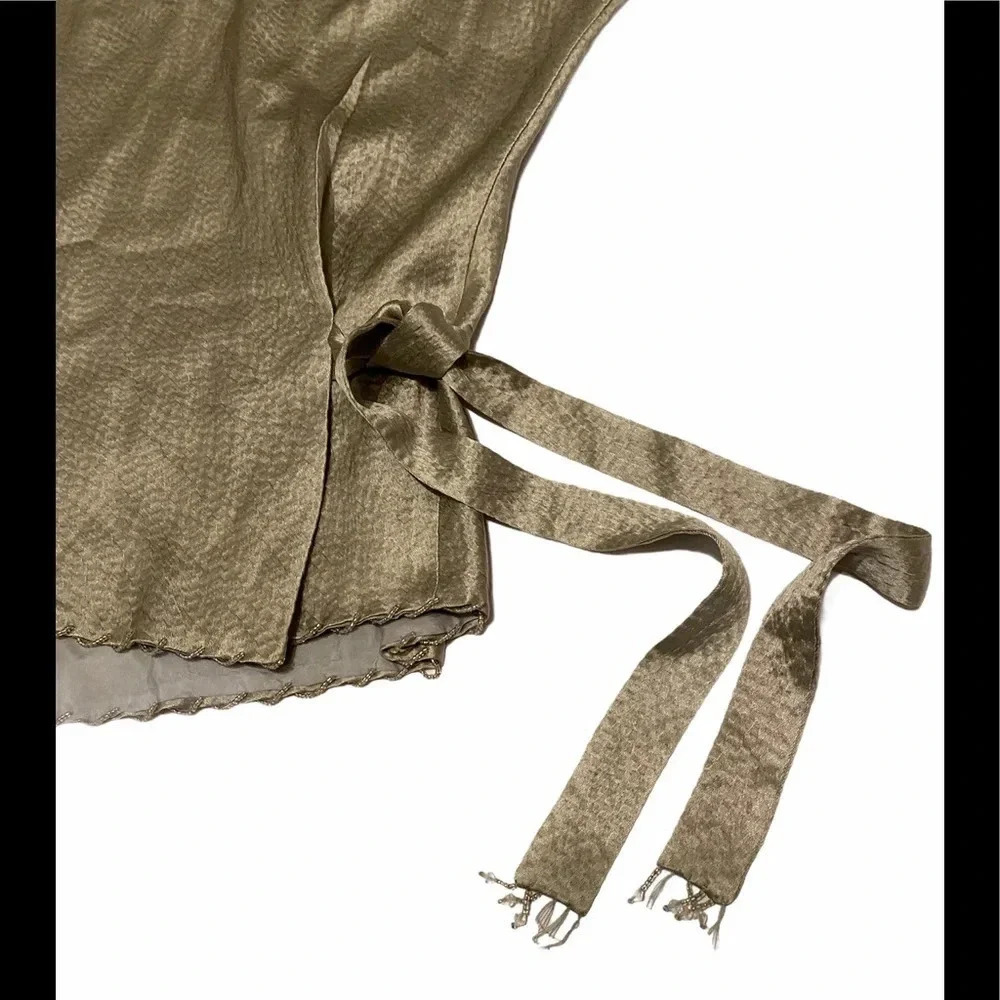 Carol Peretz Silk Side Tie Top Sz S - Picture 3 of 9